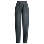 牛仔裤女春秋宽松大码哈伦裤洋气萝卜裤女士休闲长裤中年妈妈裤子