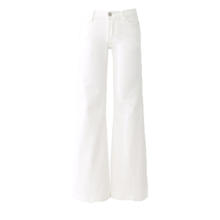 SO HOT 2025年夏季新款白色修身弹力微喇裤低腰牛仔裤女阔腿显瘦