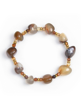 天然咖啡玛瑙手串异形天然石手链