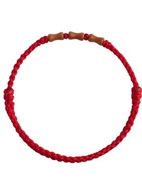 桃木竹节红绳马年本命年转运手绳