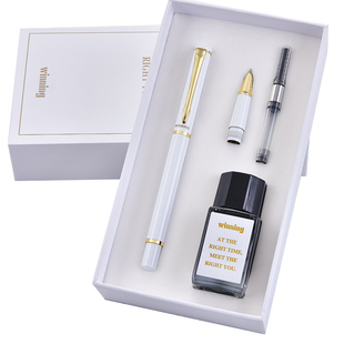 Winning/文正半包尖暗尖金属钢笔简约女生款复古钢笔链子初学者财务定制logo刻字礼物送礼礼品笔钢笔学生专用
