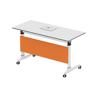 E0折叠会议培训桌办公桌椅组合移动长条桌铝合金脚带轮活动拼接桌