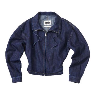 Medium Well 2026春季新款亚麻水洗牛仔收腰廓形外套打褶牛仔裤女