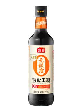海天无麸质酱油特级生抽500mL