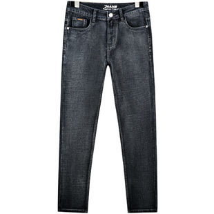 正品老爷车秋冬加绒牛仔裤男秋季2025新款宽松直筒高端弹力长裤子