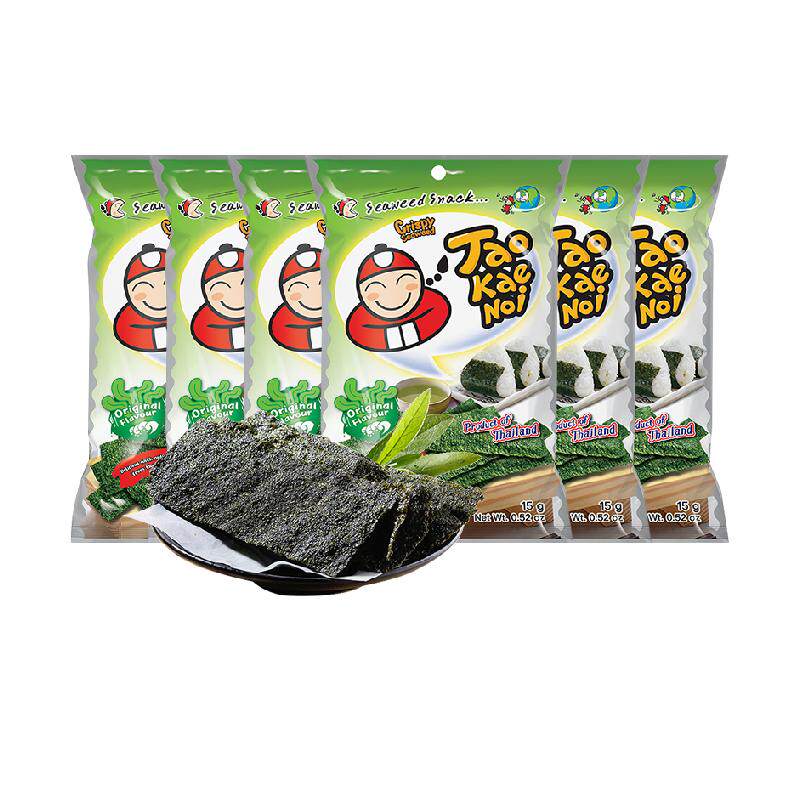 【陈哲远代言】泰国进口老板仔海苔片袋即食海苔儿童零食多种口味
