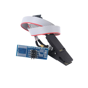 SOP16转DIP8夹配蓝板BIOS烧写线IC测试线烧录座CH341A通用编程器