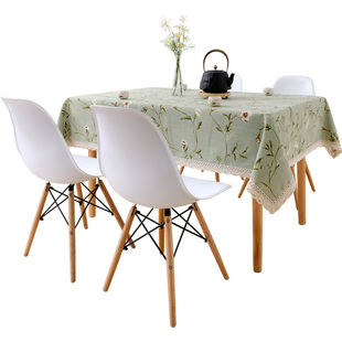 美式桌布布艺棉麻田园风客厅八仙桌方形小清新长方形餐桌装饰台布
