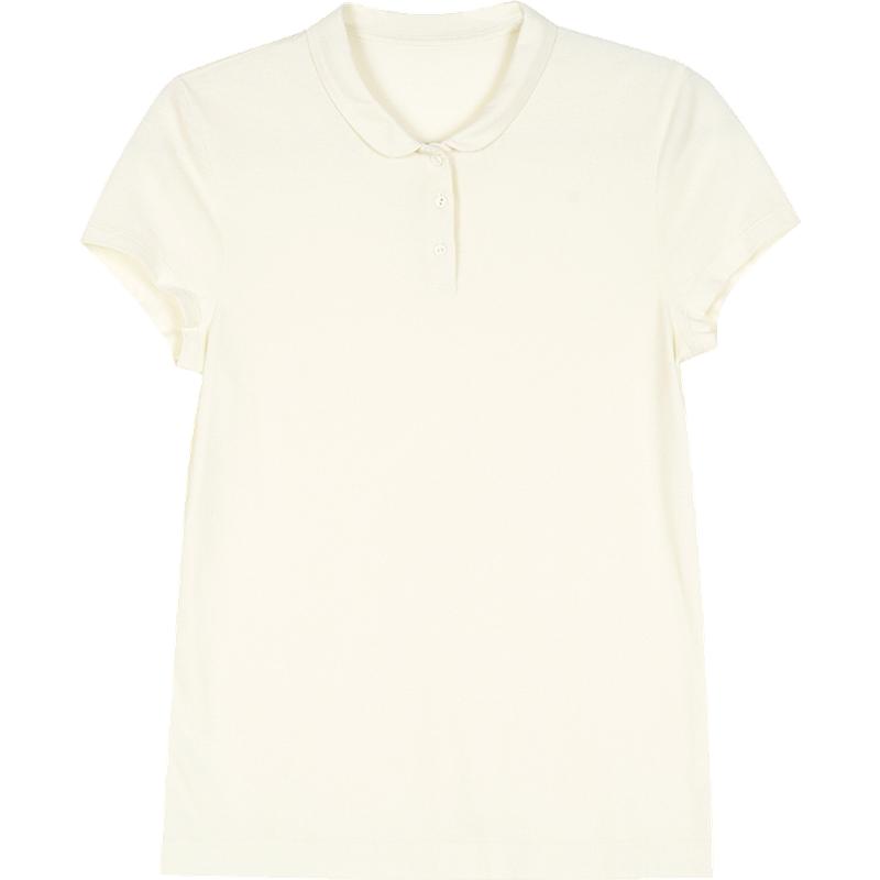 【新品】素然klee klee 25春季女士經(jīng)典休閑環(huán)保棉羅紋POLO領(lǐng)T恤