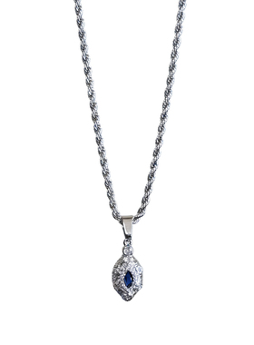 Komeiku蓝眼泪老钱风项链