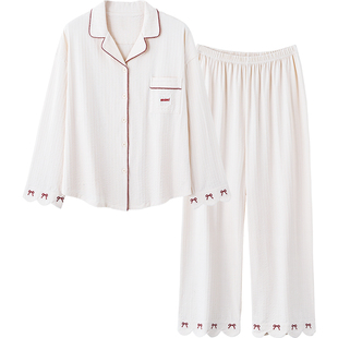 思莉太太纯棉睡衣女款长袖法式甜美超漂亮2026春夏季高级感家居服