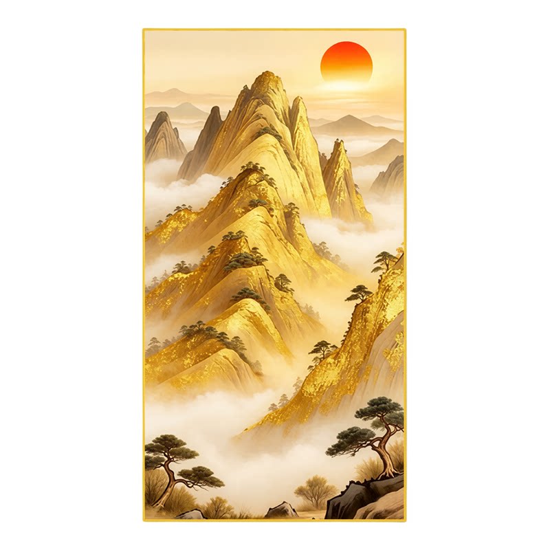 金山金元宝富贵镇宅好运财运贴画