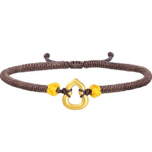周生生文化祝福足金黄金葫芦编织手绳手链92054B