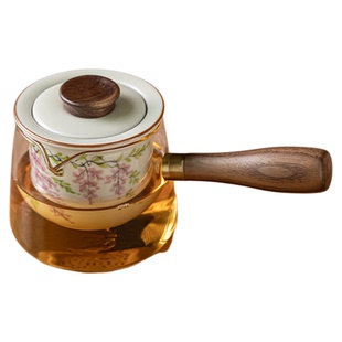 釉下彩耐高温玻璃侧把壶单壶泡茶家用女士陶瓷内胆过滤功夫茶具