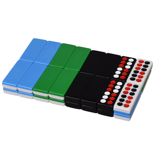 密胺牌九重感牌九牌骨牌高档家用黑色/绿/蓝白竹丝牌九大号天九牌