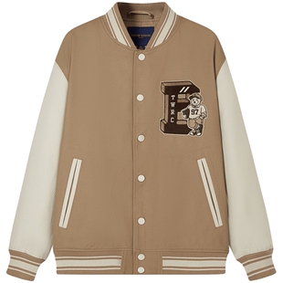 TeenieWeenie小熊男装简约棒球服美式学院风毛呢外套休闲硬挺夹克
