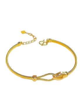 金店同款沙金灵蛇马蹄扣手镯几何蛇骨链精致百搭开口镯子送女友礼