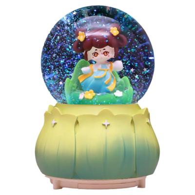 发光飘雪花水晶球音乐盒生日礼物