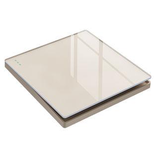 国际电工超薄可可蛋奶风玻璃镜面开关插座面板86型家用一开双五孔