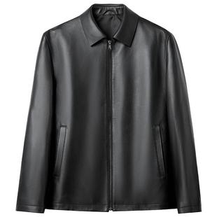 金利来2025秋冬新款羊皮革翻领机车风皮衣防风夹克男美式风皮衣