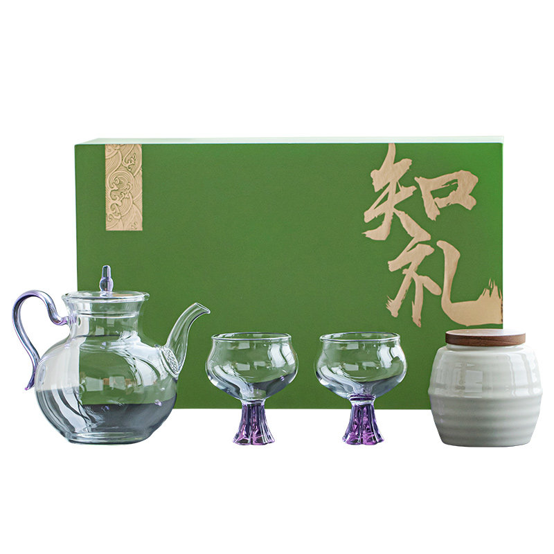 清山胡同玻璃茶具一壶两杯礼盒装