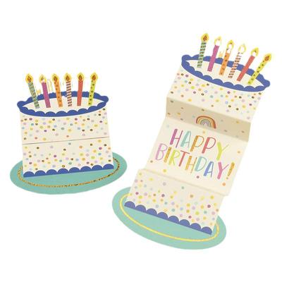 创意生日蛋糕小狗火车拉拉卡片