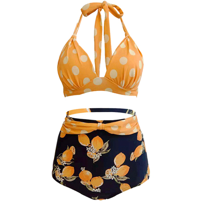 3XL大码胖MM性感绑带高腰比基尼