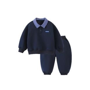 【萌芽学者】齐齐熊宝宝套装男童春秋款学院风假两件卫衣儿童校园
