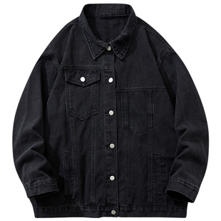 美式牛仔外套男生潮牌高街百搭休闲夹克复古日系秋季痞帅工装上衣