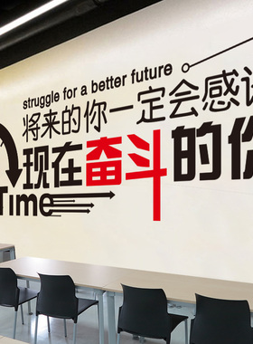 励志贴画墙壁标语办公室墙面装饰公司文化墙纸自粘墙贴纸墙上自律