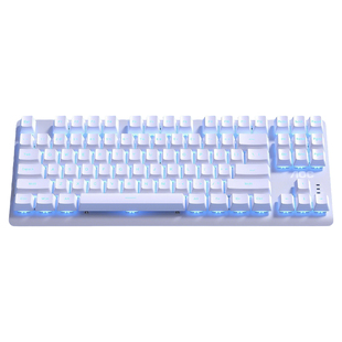 AOC新品 87键有线机械键盘白色电竞游戏青红轴女生电脑台式GK200