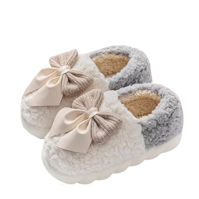 棉拖鞋女士冬季2025家居加绒加厚保暖毛棉鞋冬天外穿白色毛绒厚底