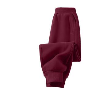 安踏运动长裤女束脚卫裤加绒保暖小个子红色2026冬季新款休闲裤子