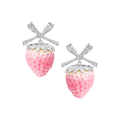 YVMIN尤目 草莓蝴蝶结耳钉耳环耳夹设计师款生日礼物