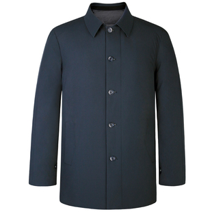 爱缪斯高端鸭绒羽绒服中年男商务翻领扣子冬装新品领导干部外套