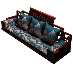 中式红木沙发坐垫罗汉床套罩实木家具椅子沙发垫防滑垫子海绵四季