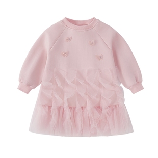 【7A抗菌】女童秋连衣裙女宝宝法式秋天甜系公主蓬蓬裙儿童裙子