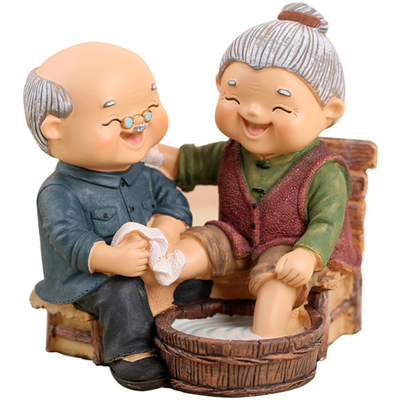 装饰摆件相守相伴老头老太温馨风