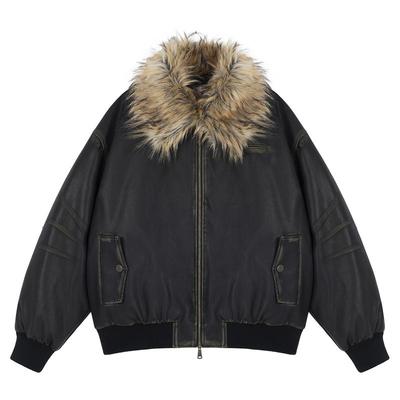 BJHG不计后果座山雕羽绒服男冬季加厚可拆卸毛领复古街头痞帅外套