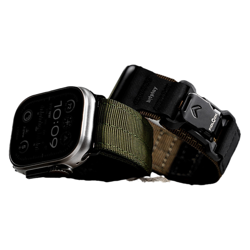 適用蘋果手表Applewatch ultra/2磁吸扣bitplay野徑尼龍回環(huán)表帶S9/10代運動iwatch S8智能7小眾6男透氣夏天