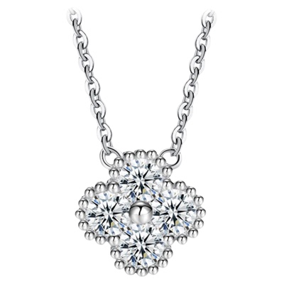 嘻哈四草圆钻项链男女潮流高级感