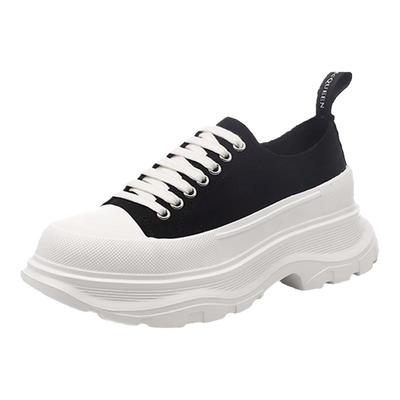 帆布鞋松糕厚底增高透气百搭低帮