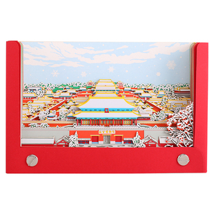 2026年日历3D立体纸雕台历故宫手撕中国风文创意建筑摆件便签定制