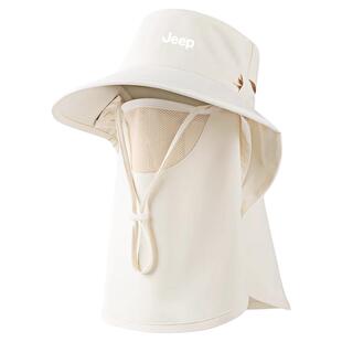 jeep吉普2025新款防晒帽女防紫外线夏季遮阳面罩护颈一体太阳帽子