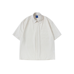 【轻薄透气】莫代尔翻领短袖衬衫男生夏季宽松柔软休闲衬衣薄外套