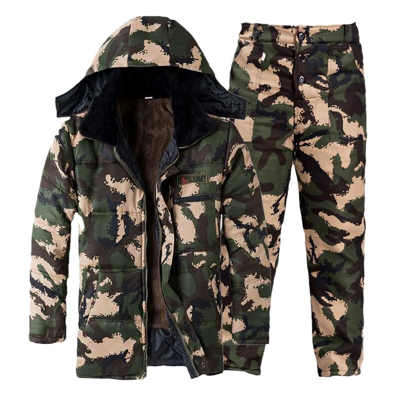 迷彩棉衣棉服男冷库专用防寒服套装劳保工作服棉袄棉裤加厚宽松