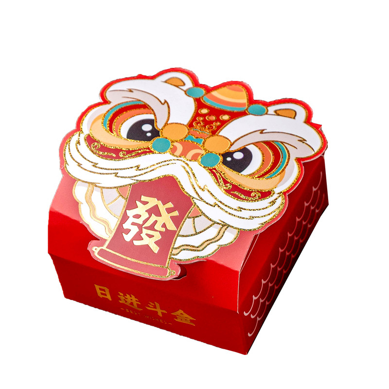新年礼盒包装雪花酥太妃糖袋牛轧烘焙饼干小打包空盒醒狮2026过年