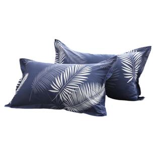 纯棉斜纹拉链枕套2个装48x74cm单人全棉枕头套枕皮40x60中号35x55