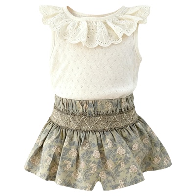 女童背心上衣蕾丝花边