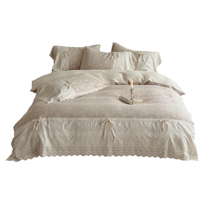 色织蕾丝花边复古风四件套